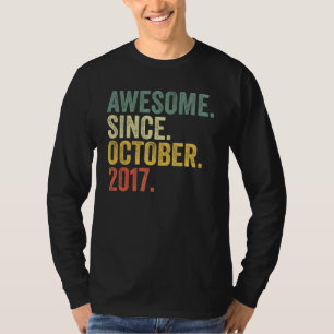 5th Birthday Awesome Since October 2017 5 Year Old T-Shirt