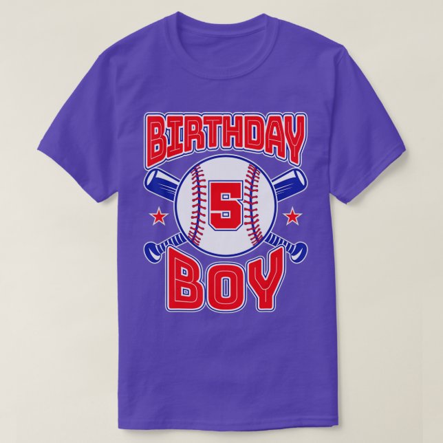 5th Birthday Baseball Big Number Five 5 Year Old B T-Shirt (Design Front)