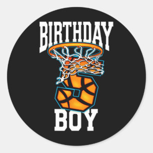 5th Birthday Basketball 5 Years Old Kids Gift Classic Round Sticker