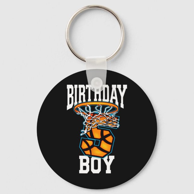 5th Birthday Basketball  5 Years Old Kids Gift  Key Ring (Front)