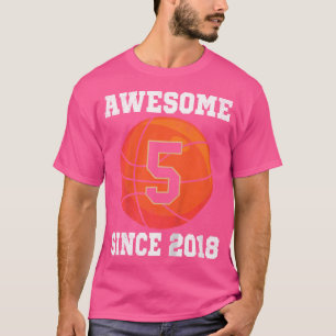 5Th Birthday Basketball Lover 5 Years Old Sports T-Shirt
