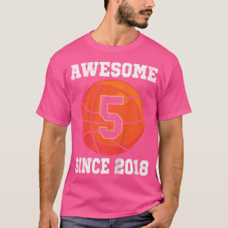 5Th Birthday Basketball Lover 5 Years Old Sports T-Shirt