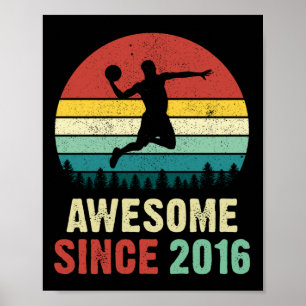5th Birthday Basketball Lovers Awesome Since 2016 Poster