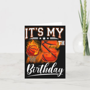 5th birthday basketball theme 5 years old birthday card