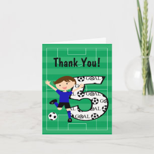 5th Birthday Blue and Black Soccer Thank You v2