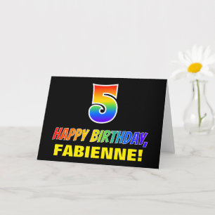 5th Birthday: Bold, Fun, Simple, Rainbow 5 Card