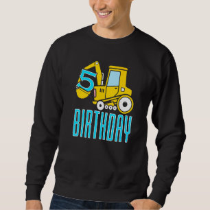 5th Birthday Boy 5 Year Old Excavator Birthday Dec Sweatshirt