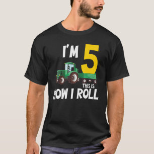 5th Birthday Boy 5 Year Old Farm Truck Tractor Par T-Shirt