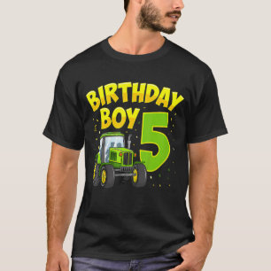 5th Birthday Boy 5 Year Old Farm Truck Tractor Par T-Shirt