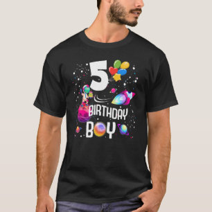 5th Birthday Boy Astronaut Space 5 Years Old Rocke T-Shirt