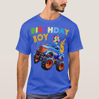 5th Birthday Boy Blaze 5 Year Old Monster Truck T-Shirt