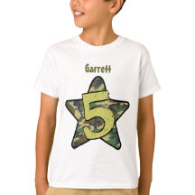 5th Birthday Boy Camo Custom Name with STAR V01C