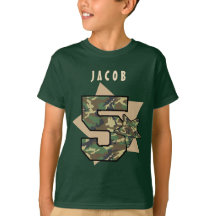 5th Birthday Boy Camo Custom Name with STARS V02A