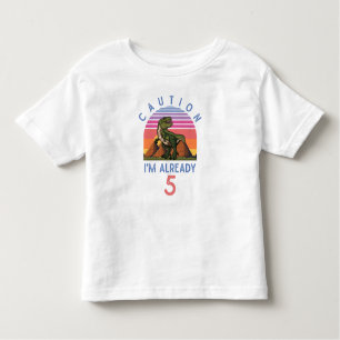 5th birthday boy Dino Trex Dinosaur 5 years old Toddler T-Shirt