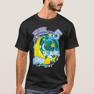 5th Birthday Boy Five Year Old Astronaut Space T-Shirt