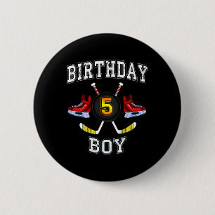 5th Birthday Boy - Ice Hockey 5 years old kid 6 Cm Round Badge