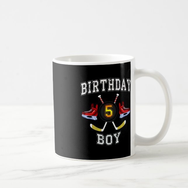 5th Birthday Boy  - Ice Hockey  5 years old kid Coffee Mug (Right)