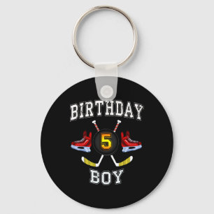 5th Birthday Boy  - Ice Hockey  5 years old kid Key Ring