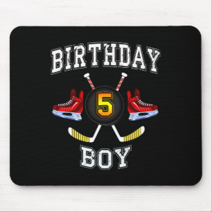 5th Birthday Boy - Ice Hockey 5 years old kid Mouse Mat