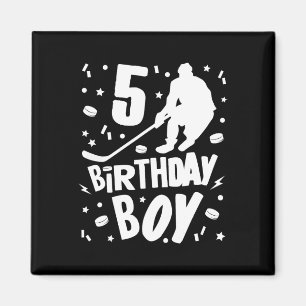 5th Birthday Boy Ice Hockey Kids 5 Years Old Party Magnet