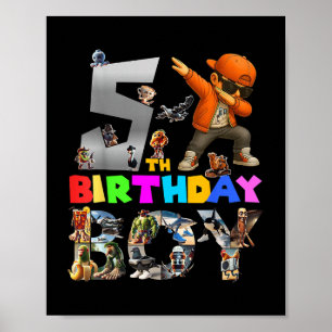5th Birthday Boy Italian Brainrot For Kids Birthda Poster