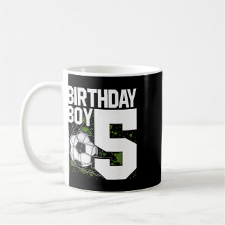 5th Birthday Boy Soccer Fan 5 Years Old Coffee Mug