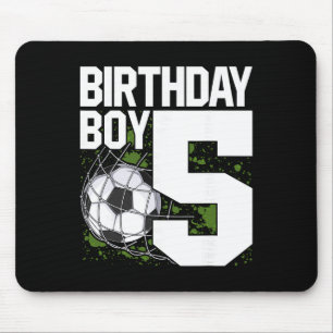 5th Birthday Boy Soccer Fan 5 Years Old Mouse Mat