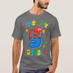 5th Birthday Boy Super Gamer Gamingheme BDay Party T-Shirt