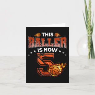 5th Birthday Boys Basketball Player Gifts 5 Years Card