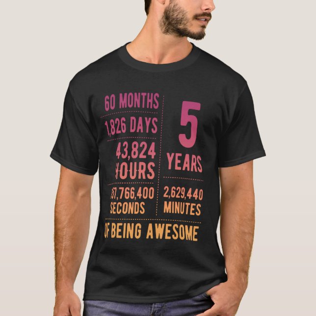 5th Birthday Boys & Girls Funny 5 Years Old T-Shirt (Front)