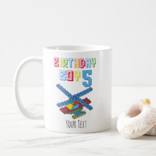 5th Birthday Building Block Personalised Birthday Coffee Mug