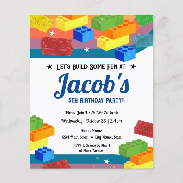 5th Birthday Building Blocks Fun Boy (Front)