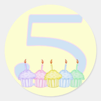 5th Birthday Classic Round Sticker