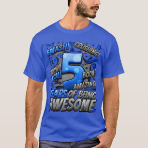 5th Birthday Comic Style Awesome Since 2018 5 Year T-Shirt