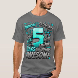 5th Birthday Comic Style Awesome Since 2018 5 Year T-Shirt