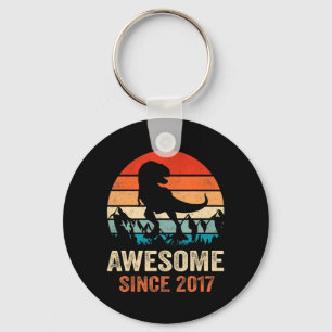 5th Birthday Dinosaur 5 Year Old Boy Kids Awesome  Key Ring