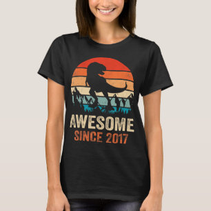 5th Birthday Dinosaur 5 Year Old Boy Kids Awesome T-Shirt