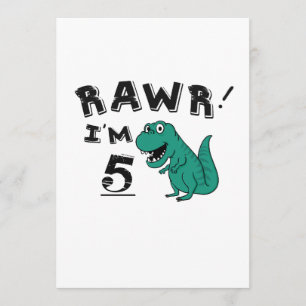 5th Birthday Dinosaur Gift for 5 Year Old Boys Card