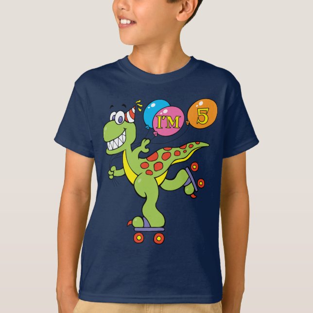 5th Birthday Dinosaur T-Shirt (Front)