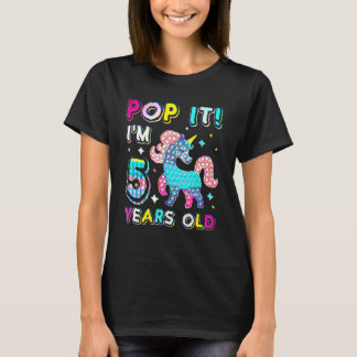 5th Birthday Fidget Toy Pop It Birthday Girl 5 Yea T-Shirt