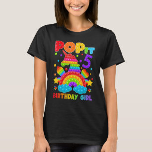 5th Birthday Fidget Toy Pop It Birthday Girl 5 Yea T-Shirt
