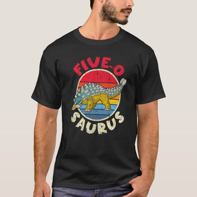 5th Birthday Five O Saurus I Ankylosaurus I Family T-Shirt (Front)