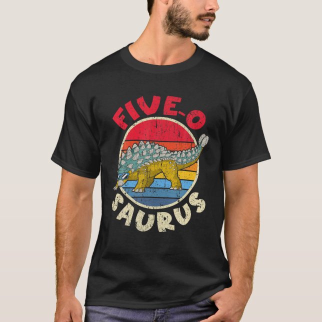 5Th Birthday Five O Saurus I Ankylosaurus I Family T-Shirt (Front)