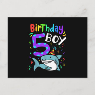 5th Birthday Five Years Old, Shark Gifts Holiday Postcard