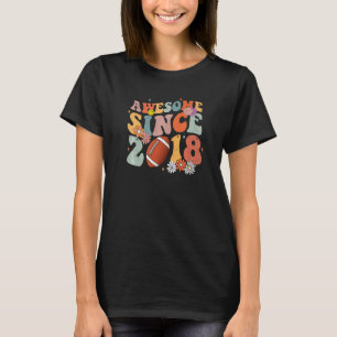 5th Birthday Football Player Awesome Since 2018 5 T-Shirt