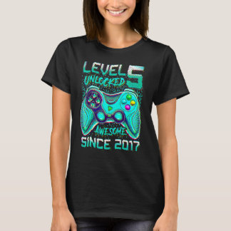 5th Birthday  For Boys Level 5 Unlocked Awesome 20 T-Shirt