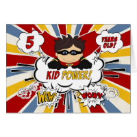 5th Birthday for Boys Super Kid Red Comic Book