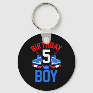 5th Birthday  For Girls Boys 5 Yrs Old Ice Hockey  Key Ring