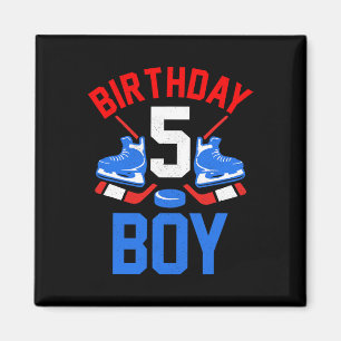 5th Birthday For Girls Boys 5 Yrs Old Ice Hockey Magnet