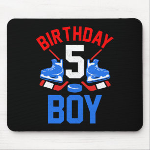 5th Birthday  For Girls Boys 5 Yrs Old Ice Hockey  Mouse Mat